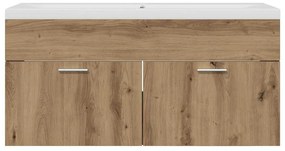 vidaXL Fürdőszoba Székény Artisan tölgy 100 x 38,5 x 46 cm Faanyag