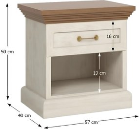 éjjeliszekrény, északi sosna/vadtölgy, ROYAL SN