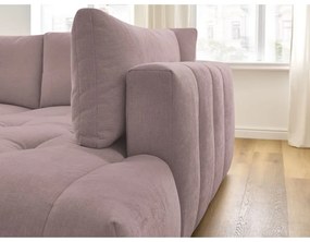 Rózsaszín kinyitható-tárolóhelyes sarokkanapé (jobb oldali-L alakú) Fuji – Bobochic Paris