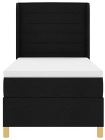 Boxspring Ágy Matraccal és LED-del Fekete 80x200 cm Szövet