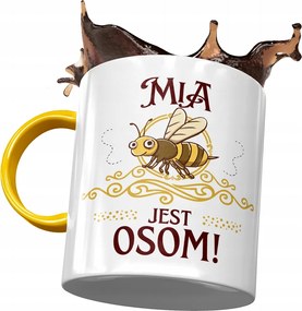 Sárga Bögre Mia Feleség Barátnő Ajándék Nyomtatott Fotóval