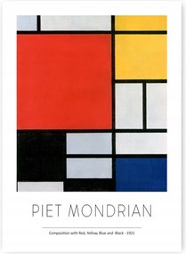 Piet Mondrian Absztrakt Poszter B1 100X70cm #298