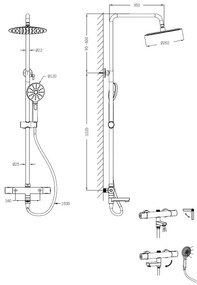 BATH DELUXE 31-160-11-60-00 - Zuhanygarnitúra termosztatikus csappal DRAGOR króm