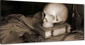 Vászonkép 180x90 Koponya Boszorkány pisztoly