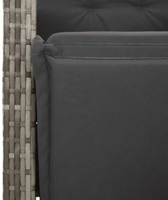 5 részes szürke polyrattan kerti étkezőgarnitúra párnával