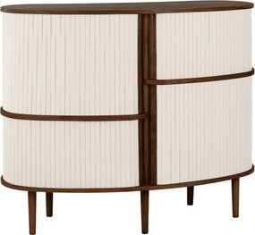 Barna-bézs szekrény tolóajtóval, tölgyfa dekorral 120x100x50 cm Audacious – UMAGE