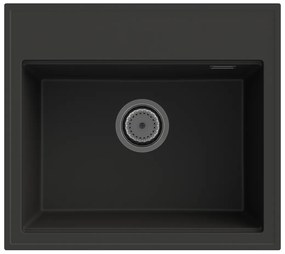 Gamma Modern 5055, 1 rekeszes gránit mosogató 560x500x210 mm, fekete, GMA-ZM-55-BK