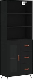 vidaXL fekete szerelt fa magasszekrény 69,5 x 34 x 180 cm