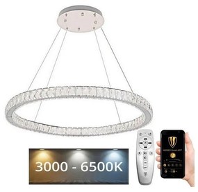 NEDES LED Dimmelhető csillár zsinóron LED/100W/230V 3000-6500K ezüst + távirányító ND3552