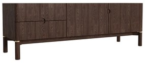 Sötétbarna TV-állvány tölgyfa dekorral 160x55 cm Arun – Unique Furniture