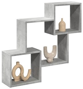 betonszürke szerelt fa faliszekrény 78 x 18 x 71 cm