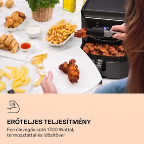 Klarstein AeroVital Deluxe, forrólevegős fritőz, 1700 W, 5 l, rozsdamentes acél