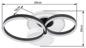 Globo JACK 48448-48SH távirányítós mennyezeti lámpa, 48W LED, 2700K-6000K CCT, 2015 lm