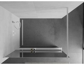 Mexen Kioto+, zuhanykabin polccal és akasztóval 110 x 200 cm, 8 mm tükörmintás üveg, fehér profil, 800-110-121-20-50