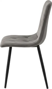 Ezüst szürke bársonyszék LIBRA fekete lábakkal
