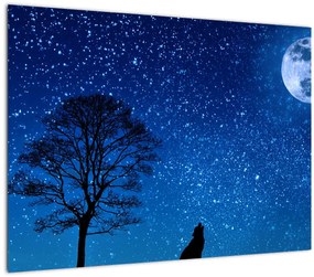 A Holdon üvöltő farkas képe (üvegen) (70x50 cm)