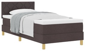 Boxspring Ágy Matraccal Sötétbarna 90x200 cm Szövet
