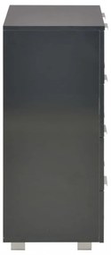 magasfényű fekete szerelt fa tálalószekrény 60 x 35 x 80 cm
