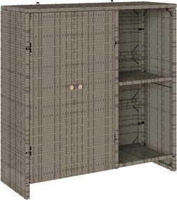 vidaXL Tárolószekrény polcokkal Szürke 100 x 36 x 102 cm Rattan