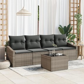 Kerti Kanapé Szett párnával 5 pcs Szürke 55 x 55 x 37 cm