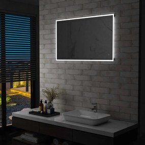 vidaXL LED-es fürdőszobai falitükör érintésérzékelővel 100 x 60 cm