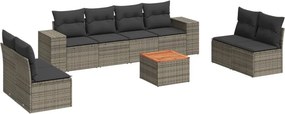 vidaXL 9 részes szürke polyrattan kerti ülőgarnitúra párnákkal
