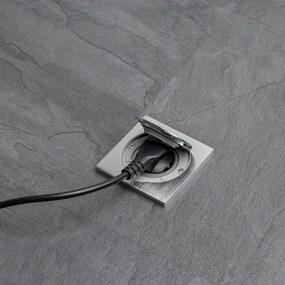 Brilagi - Kültéri beépített padló aljzat IP55 matt króm négyzet