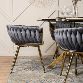 Elegáns Szürke Étkezőszék Arany Lábbal. CAPRI