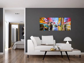 Kép - Város neonfényben (120x50 cm)