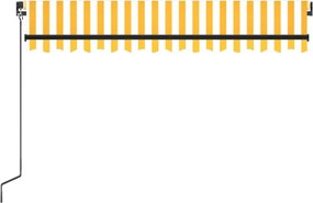 Sárga és fehér kézzel kihúzható napellenző 350 x 250 cm