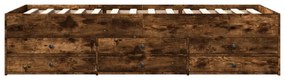 füstös tölgy kanapéágy fiókkal matrac nélkül 90x190 cm