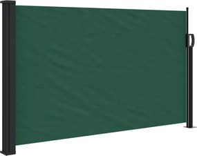 vidaXL sötétzöld behúzható oldalsó napellenző 120 x 600 cm