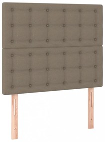 tópszínű szövet rugós és LED-es ágy matraccal 80 x 200 cm
