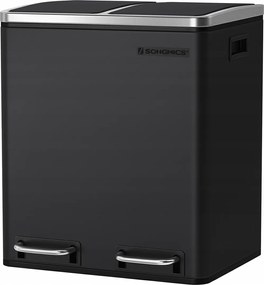 Konyhai szemetes kosĂĄr acĂ©l 2x15L kosĂĄr belsĆ vödrökkel fekete