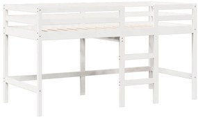 fehér tömör fenyőfa magasított ágy tetővel 75 x 190 cm