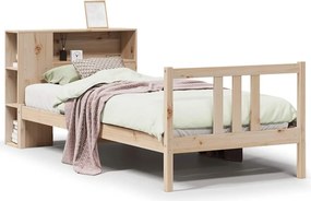vidaXL tömör fenyőfa könyvespolcos ágy matrac nélkül 75 x 190 cm