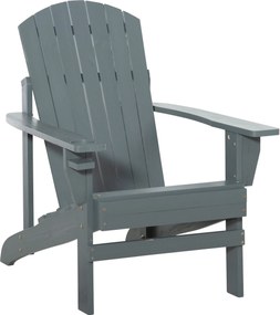 Outsunny Adirondack Kerti Szék Pohártartóval Kerti Függőágy Erkély Szék Szilárd Fa Sötétszürke 97 x 72.5 x 93 cm | Aosom