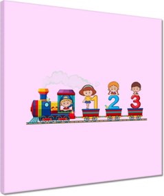 Vászonkép 40x40 Számvonat Számok