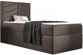 St7 boxspring ágy, sötétbarna, balos (100 cm)
