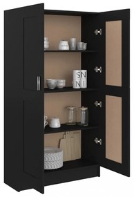 fekete szerelt fa könyvszekrény 82,5 x 30,5 x 150 cm
