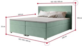 ISLAND Boxspring kárpitozott ágy - cosmic800 / 140x200 / felső matraccal