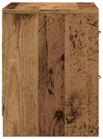 2 db antik fa színű szerelt fa éjjeliszekrény 40 x 30 x 40 cm