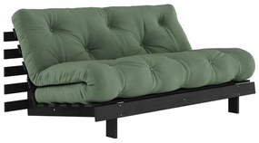 Zöld kinyitható kanapé 160 cm Roots Black Night – Karup Design