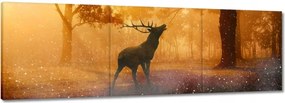 Vászonkép 150x50 Szarvas az erdőben