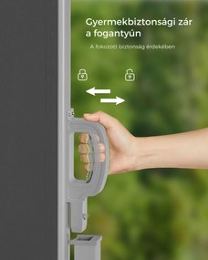 HORIZON oldalsó napellenző teraszra, 160x300cm, szürke SongmicsHome