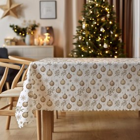 Abrosz karácsonyi foltálló fehér hópehely gömbök gallyak 140x200