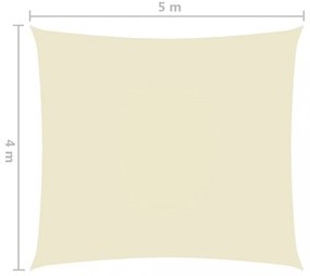 krémszínű téglalap alakú oxford-szövet napvitorla 4 x 5 m
