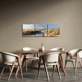 Kép - Homokos strand Langeoog szigetén, Németországban (órával) (90x30 cm)
