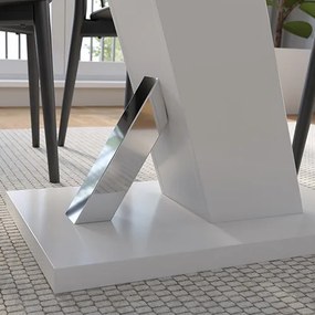 TORRE Étkezőasztal Fehér/Márvány Színben 138 cm