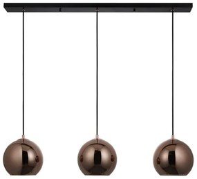 Endon 102929 - Csillár zsinóron BOLI 3xE27/10W/230V fekete/füstös barna